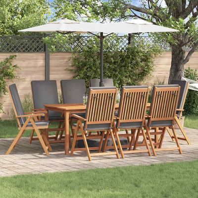 Sedia da Giardino 8 pcs Marrone e Grigio 57 x 71.5 x 104 cm vidaXL