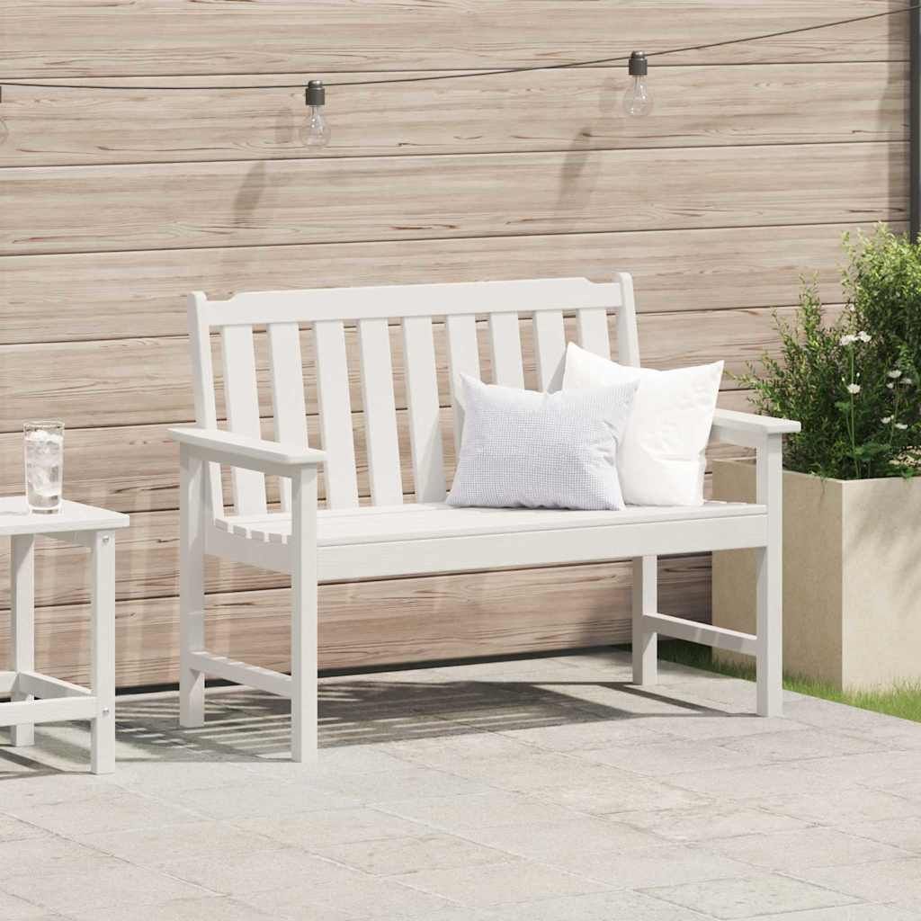 Panchina da giardino Bianco 120 x 59 x 88 cm HDPE vidaXL