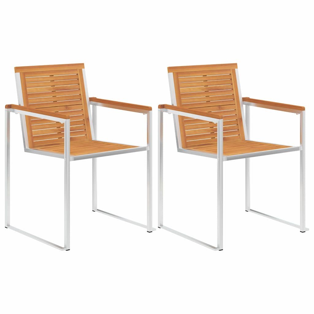 Sedie da Giardino 2 pz con Cuscini in Legno Acacia e Acciaio vidaXL