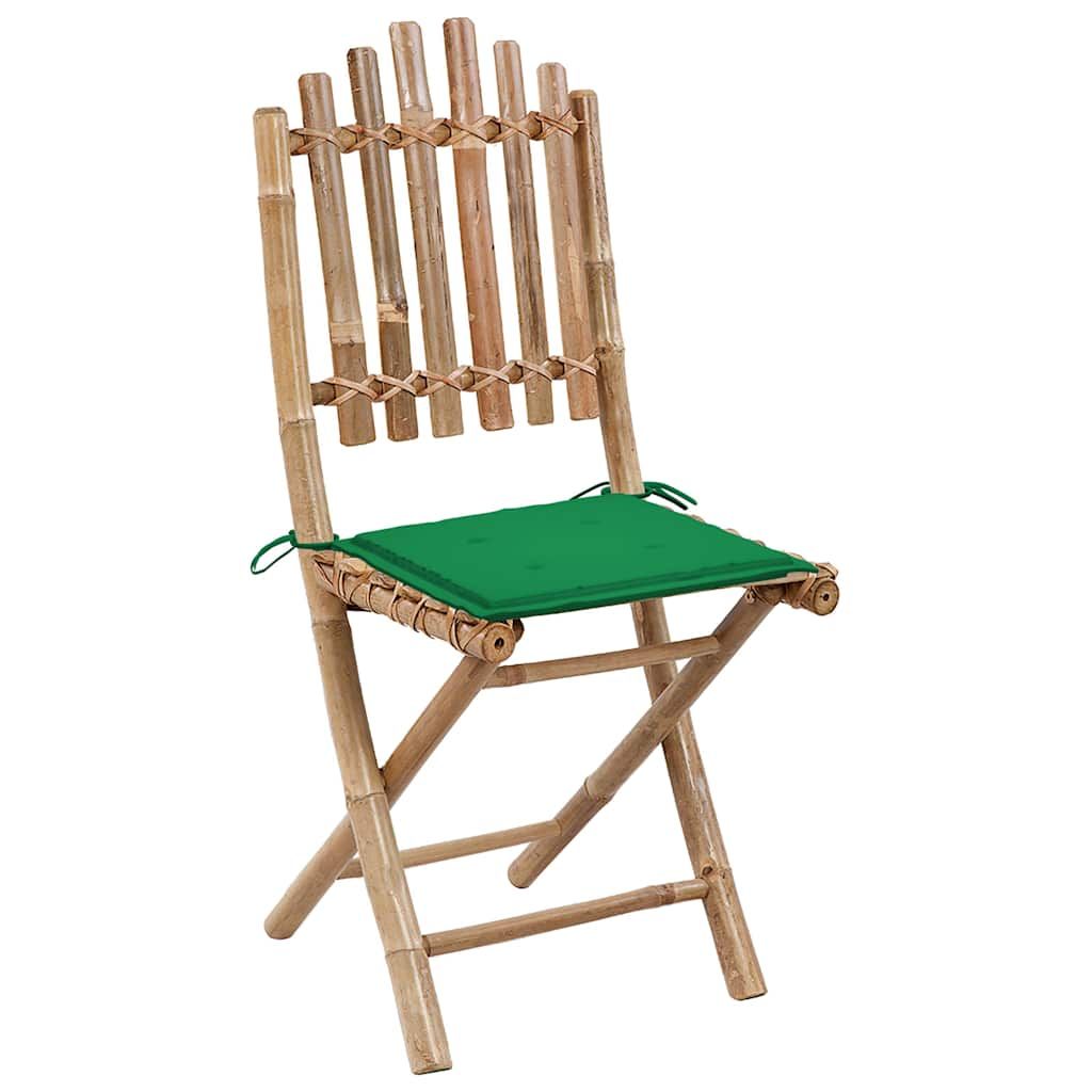Sedie da Giardino Pieghevoli 2 pz con Cuscini in Bambù vidaXL