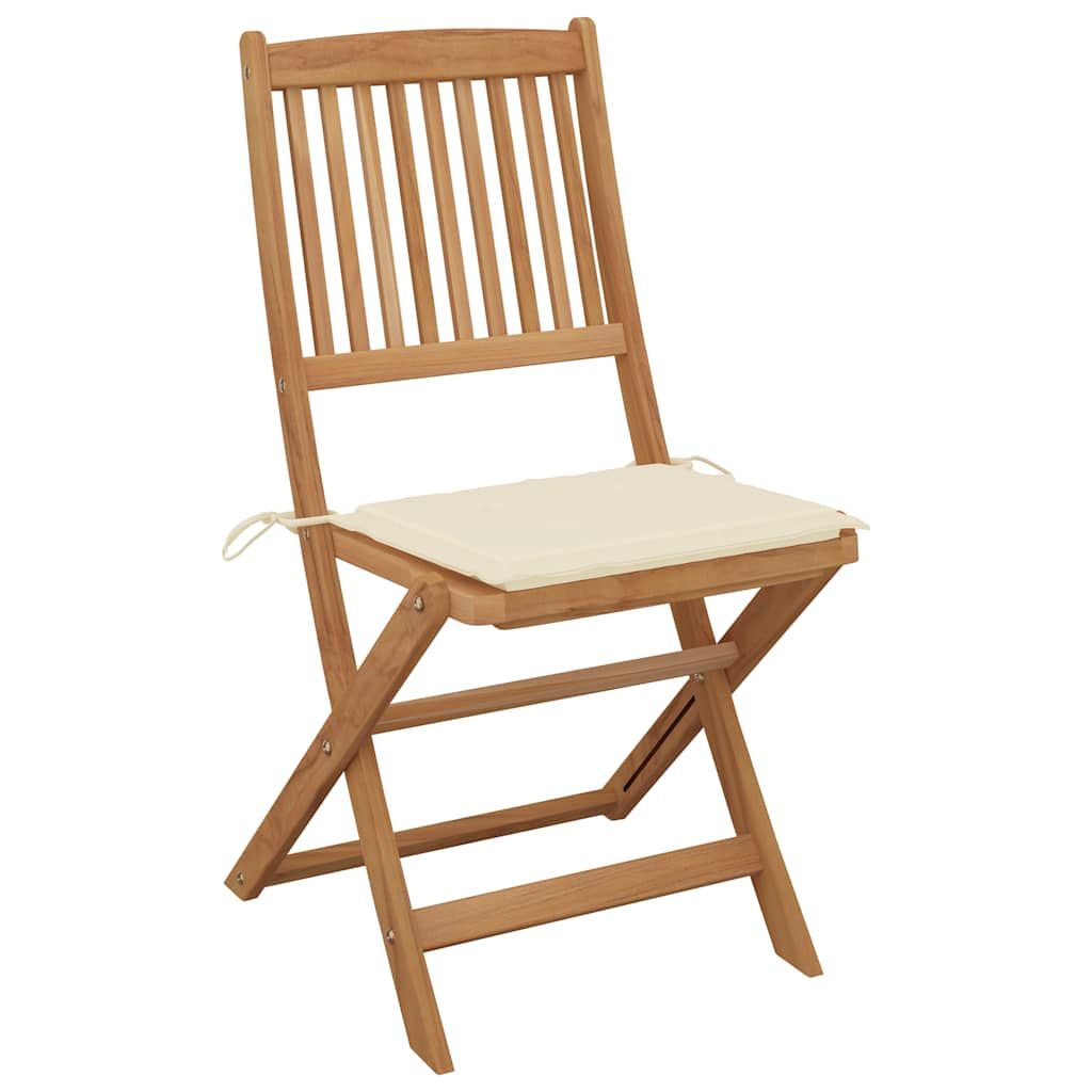 Sedie da Giardino Pieghevoli 2 pz con Cuscini Massello Acacia vidaXL