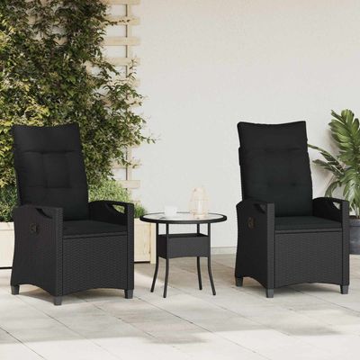 Sedia da Giardino 2 pcs Nero 56 x 64 x 94 cm vidaXL