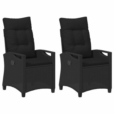 Sedia da Giardino 2 pcs Nero 56 x 64 x 94 cm vidaXL