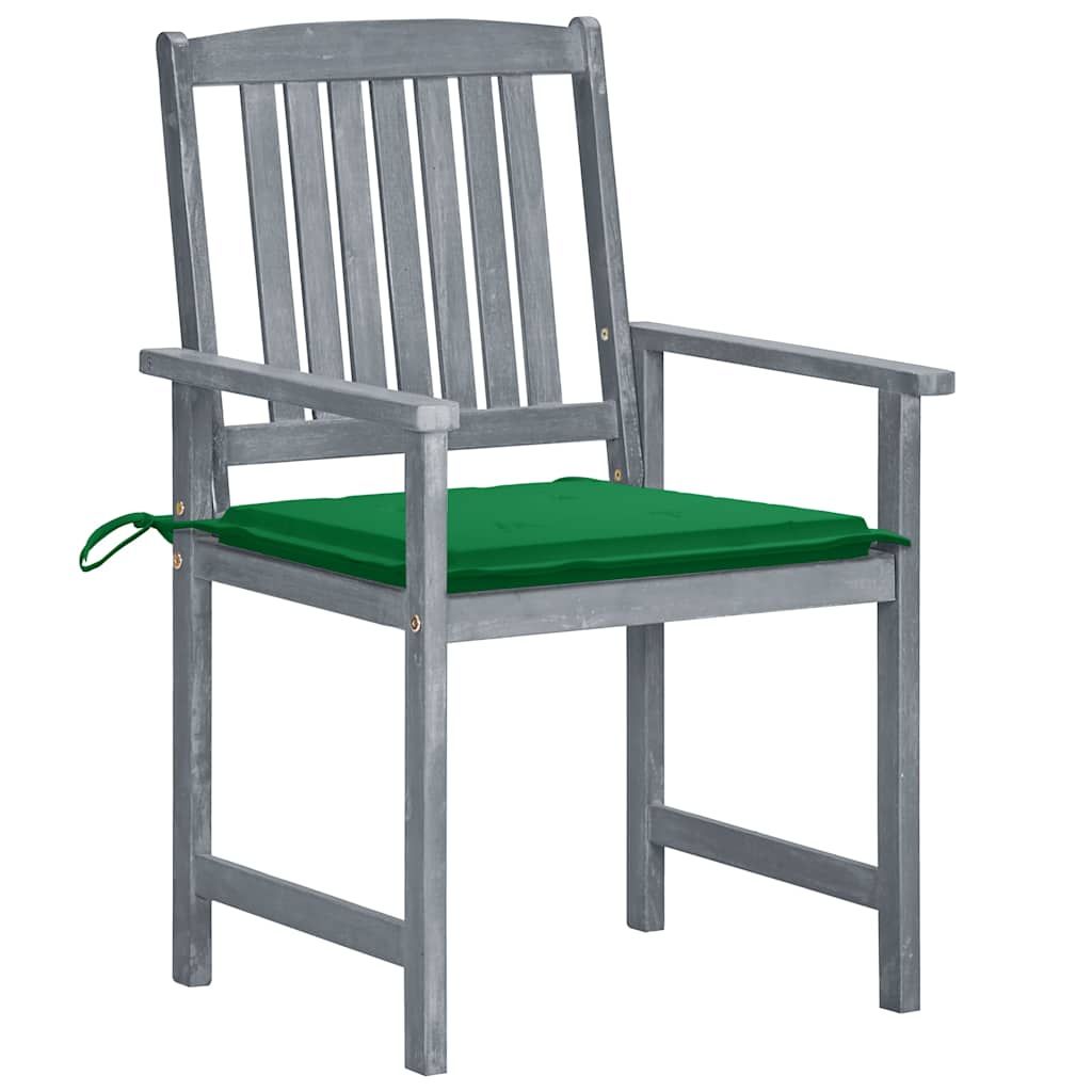 Sedie da Giardino con Cuscini 6 pz in Massello di Acacia Grigie vidaXL