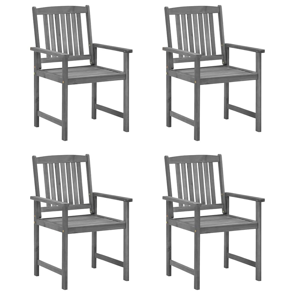 Sedie da Giardino con Cuscini 4 pz in Massello di Acacia Grigio vidaXL