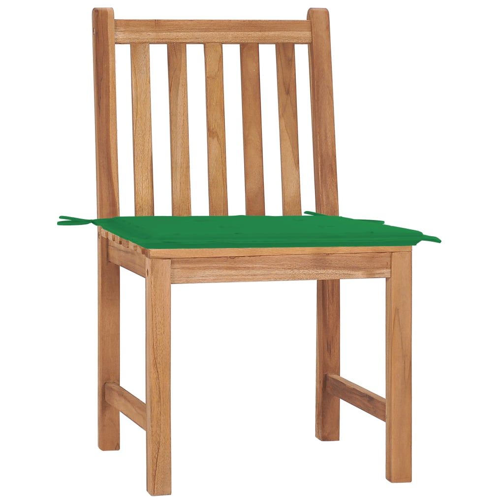 Sedie da Giardino 2 pz con Cuscini in Legno Massello di Teak vidaXL