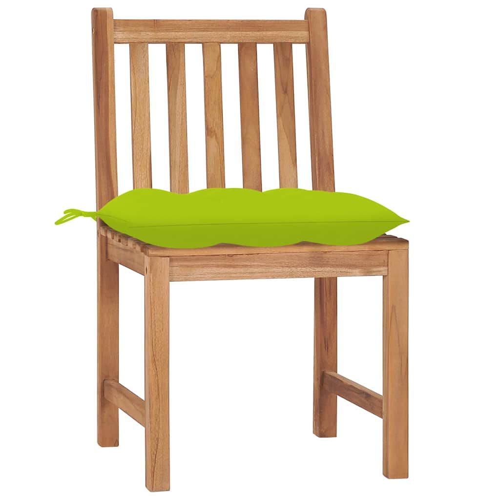 Sedie da Giardino 2 pz con Cuscini in Legno Massello di Teak vidaXL