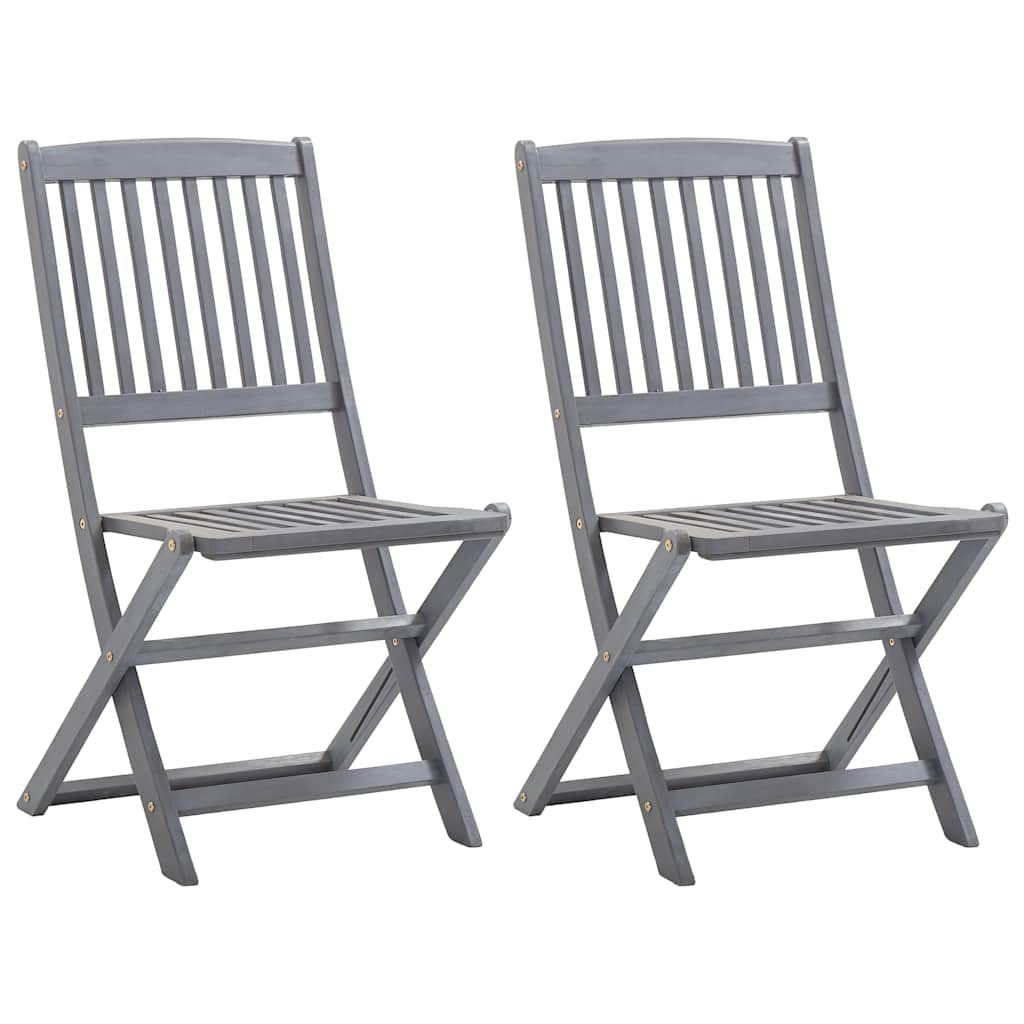 Sedie da Giardino Pieghevoli 2pz con Cuscini in Massello Acacia vidaXL