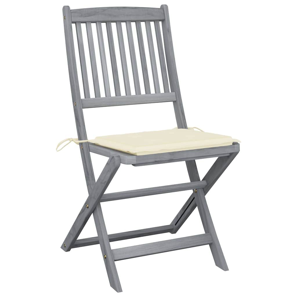 Sedie da Giardino Pieghevoli 6pz con Cuscini in Massello Acacia vidaXL