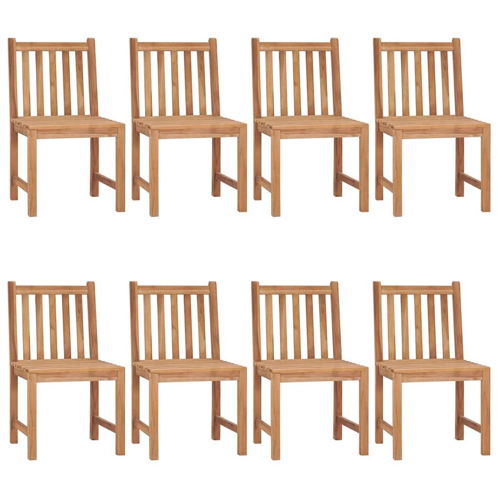 Sedie da Giardino con Cuscini 8 pz in Legno Massello di Teak vidaXL