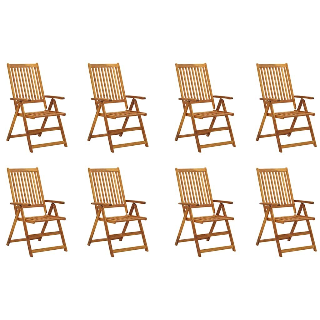 Sedie da Giardino Pieghevoli con Cuscini 8 pz Massello Acacia vidaXL