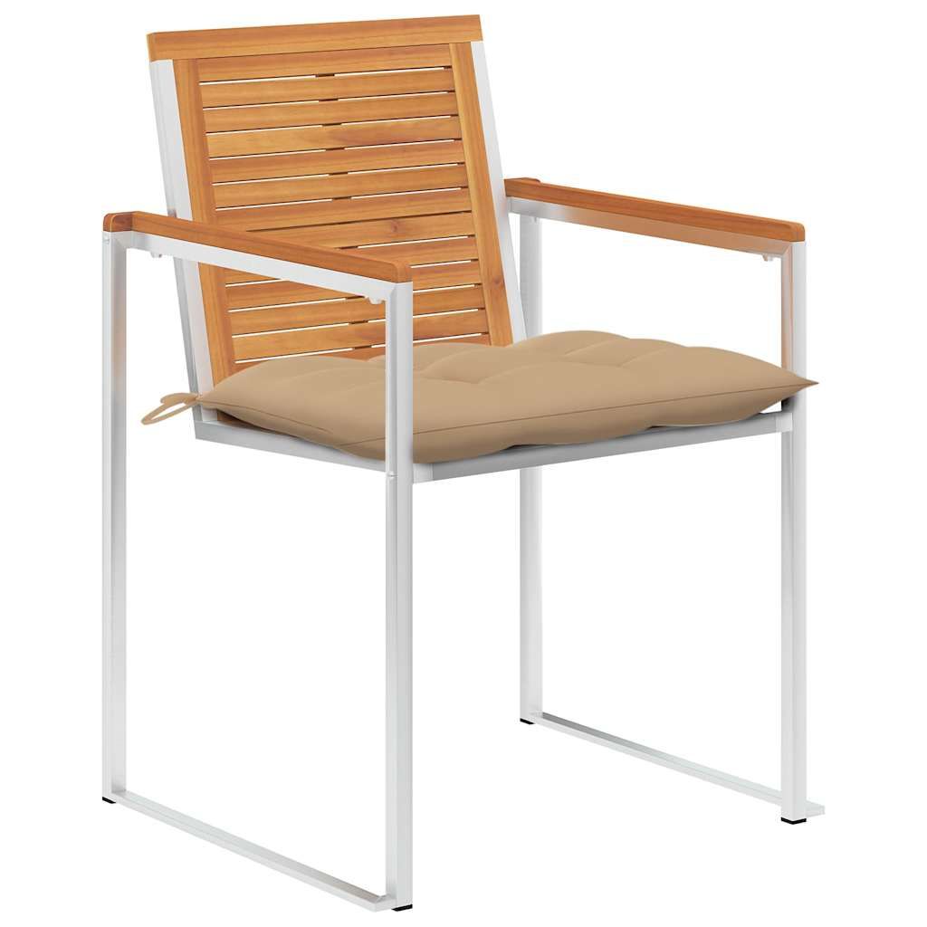 Sedie da Giardino con Cuscini 8 pz in Legno Massello di Acacia vidaXL