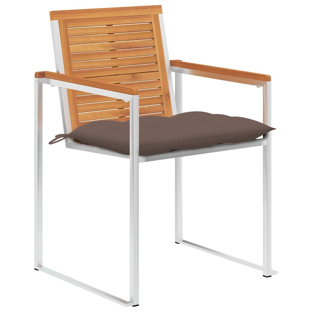 Sedie da Giardino con Cuscini 4 pz in Legno Massello di Acacia vidaXL