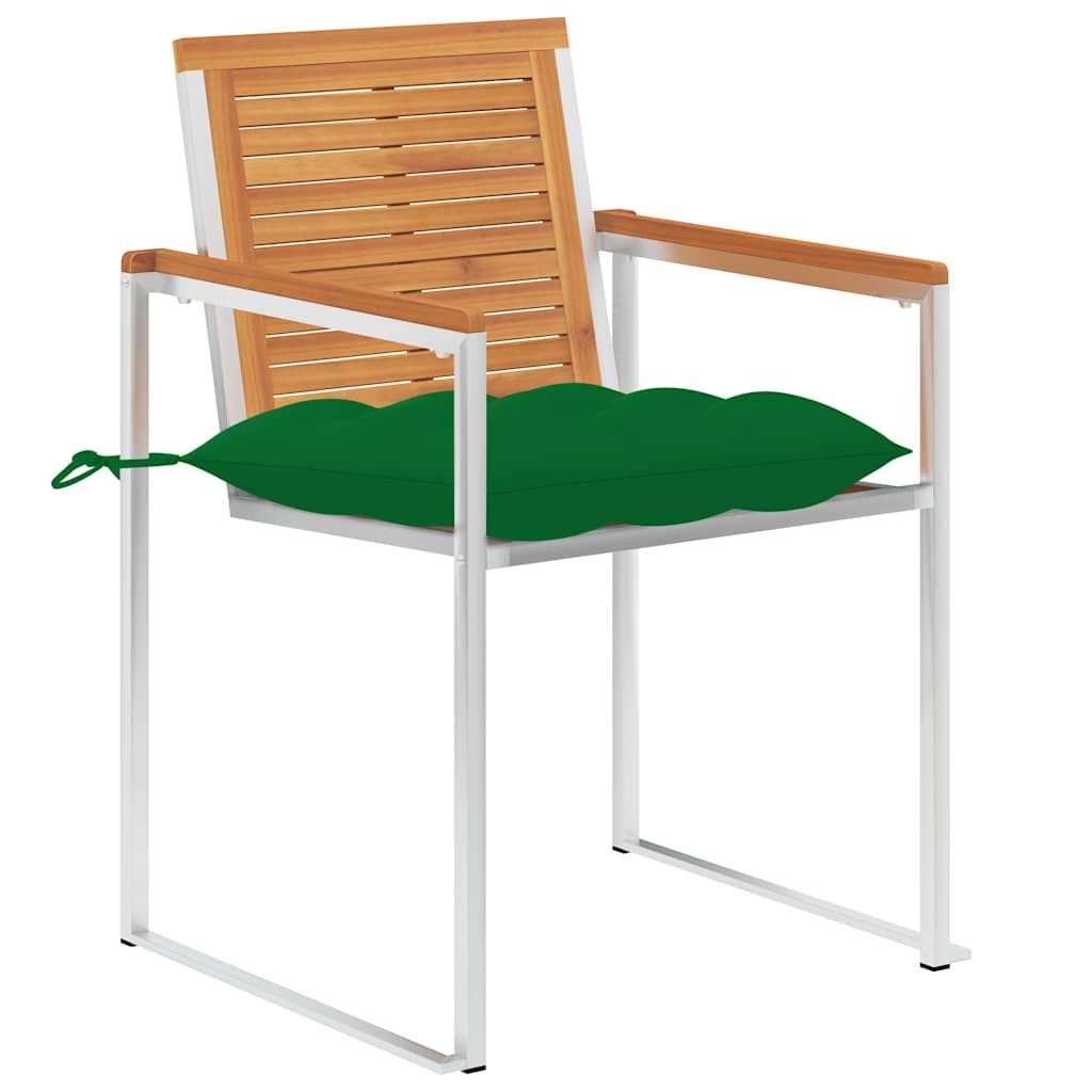 Sedie da Giardino 2 pz con Cuscini in Legno Acacia e Acciaio vidaXL