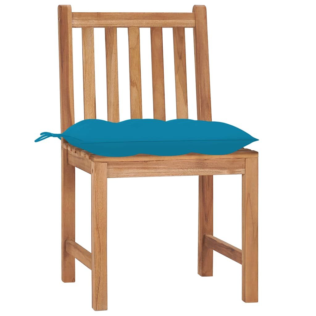 Sedie da Giardino 2 pz con Cuscini in Legno Massello di Teak vidaXL