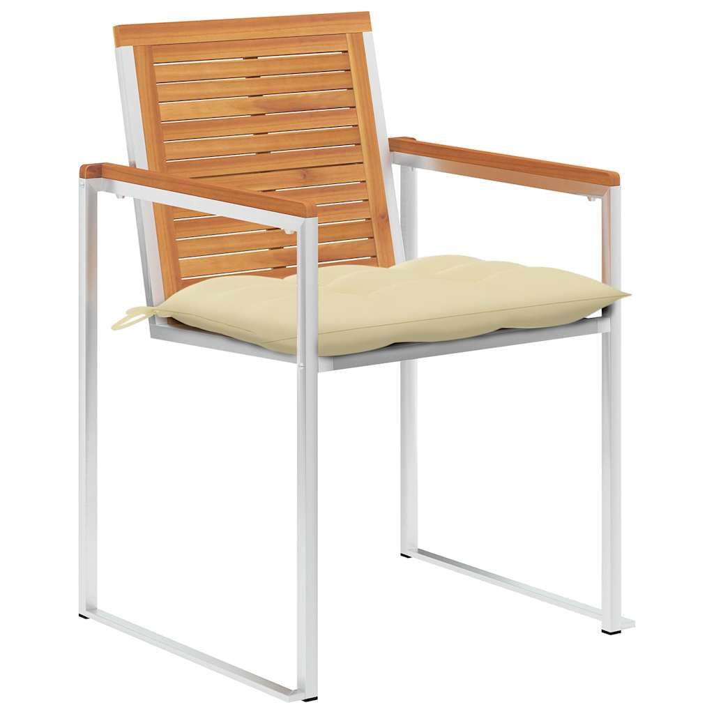 Sedie da Giardino con Cuscini 4 pz in Legno Massello di Acacia vidaXL