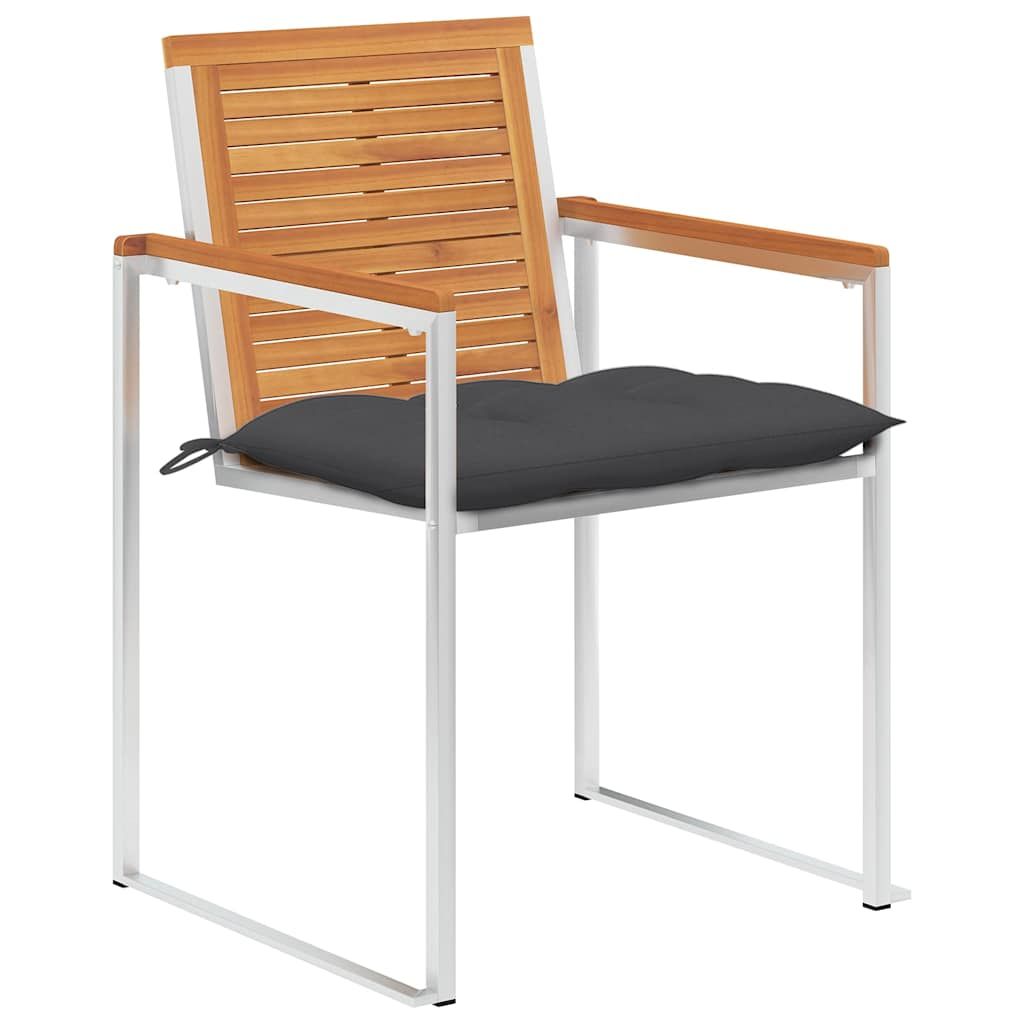 Sedie da Giardino con Cuscini 4 pz in Legno Massello di Acacia vidaXL