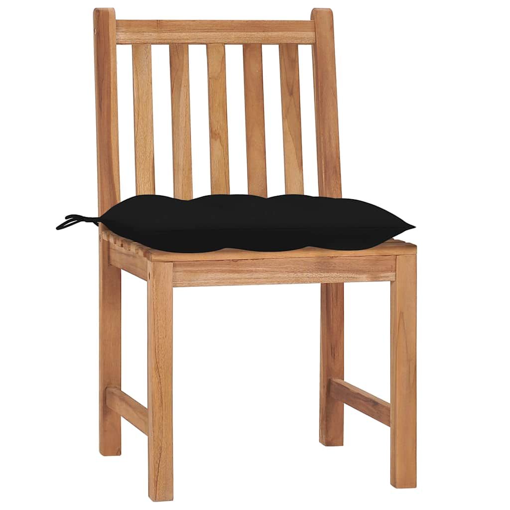 Sedie da Giardino 4 pz con Cuscini in Legno Massello di Teak vidaXL