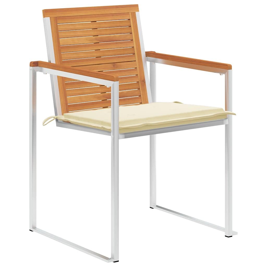 Sedie da Giardino con Cuscini 4 pz in Legno Massello di Acacia vidaXL