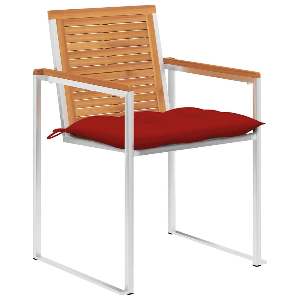 Sedie da Giardino con Cuscini 4 pz in Legno Massello di Acacia vidaXL