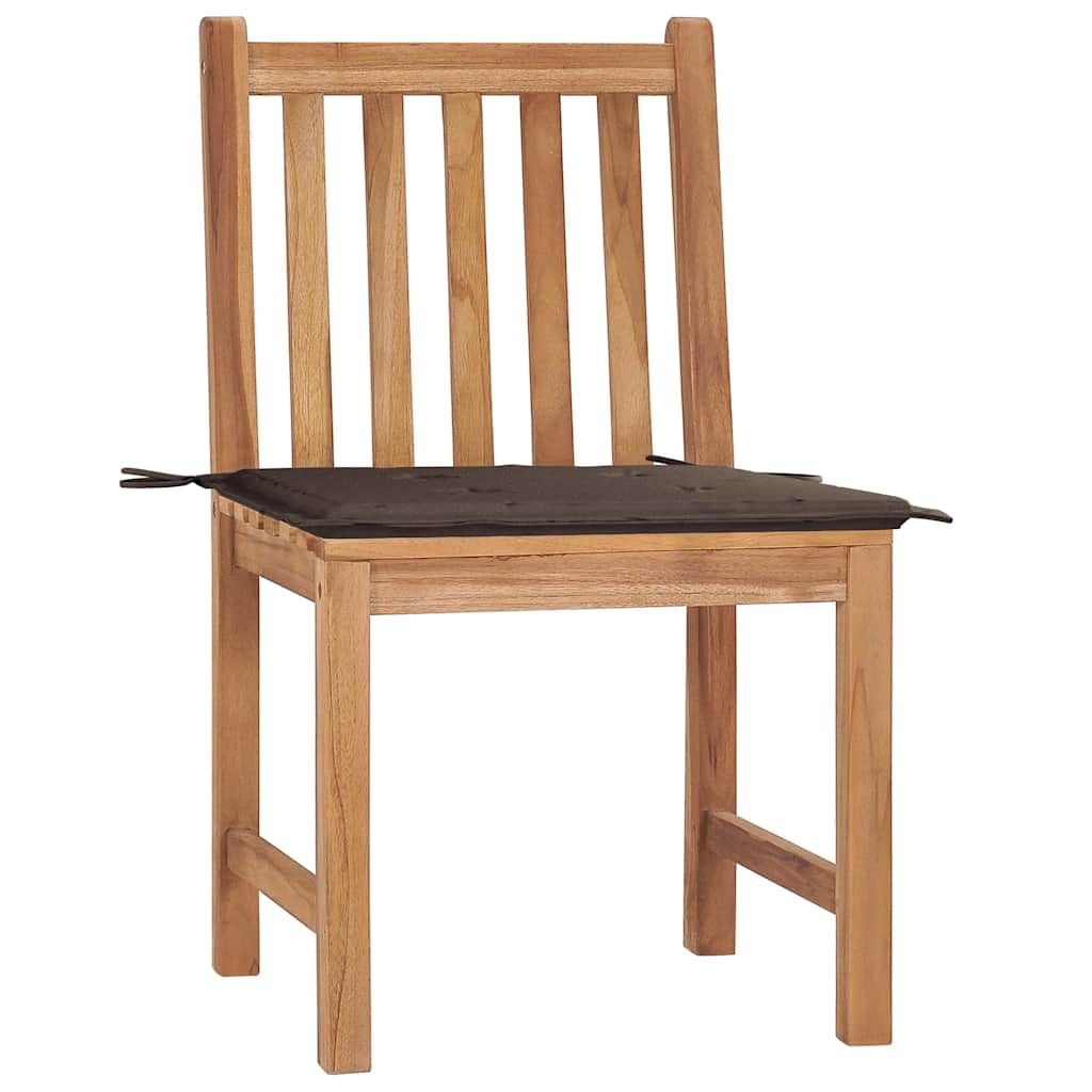 Sedie da Giardino 2 pz con Cuscini in Legno Massello di Teak vidaXL