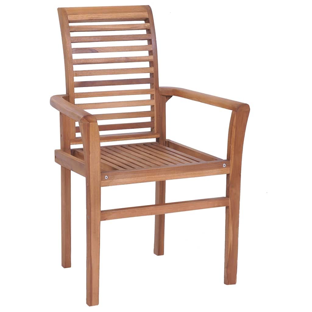 Sedie da Pranzo 4 pz con Cuscini Antracite in Massello di Teak vidaXL