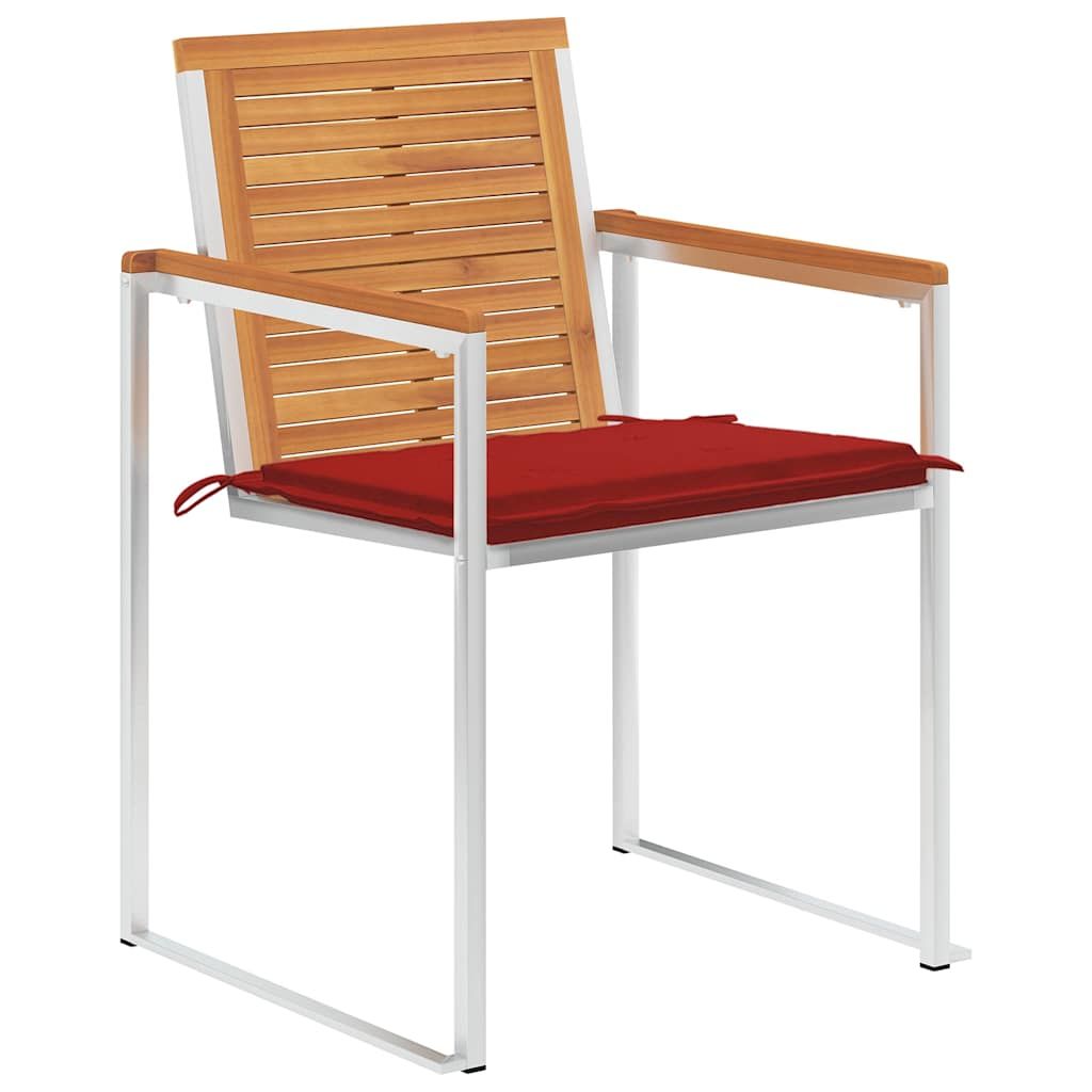 Sedie da Giardino con Cuscini 8 pz in Legno Massello di Acacia vidaXL