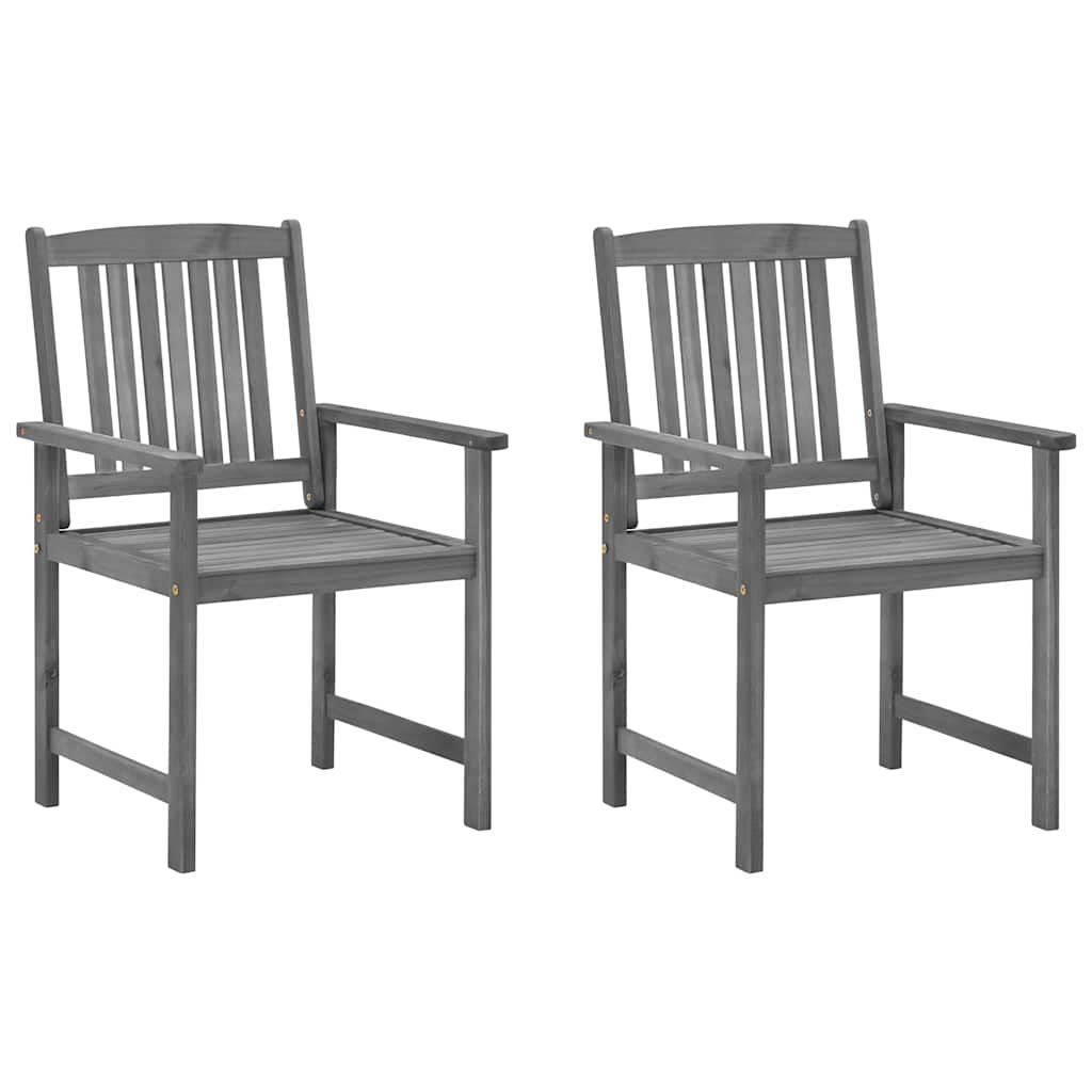 Sedie da Giardino con Cuscini 2 pz in Massello di Acacia Grigio vidaXL