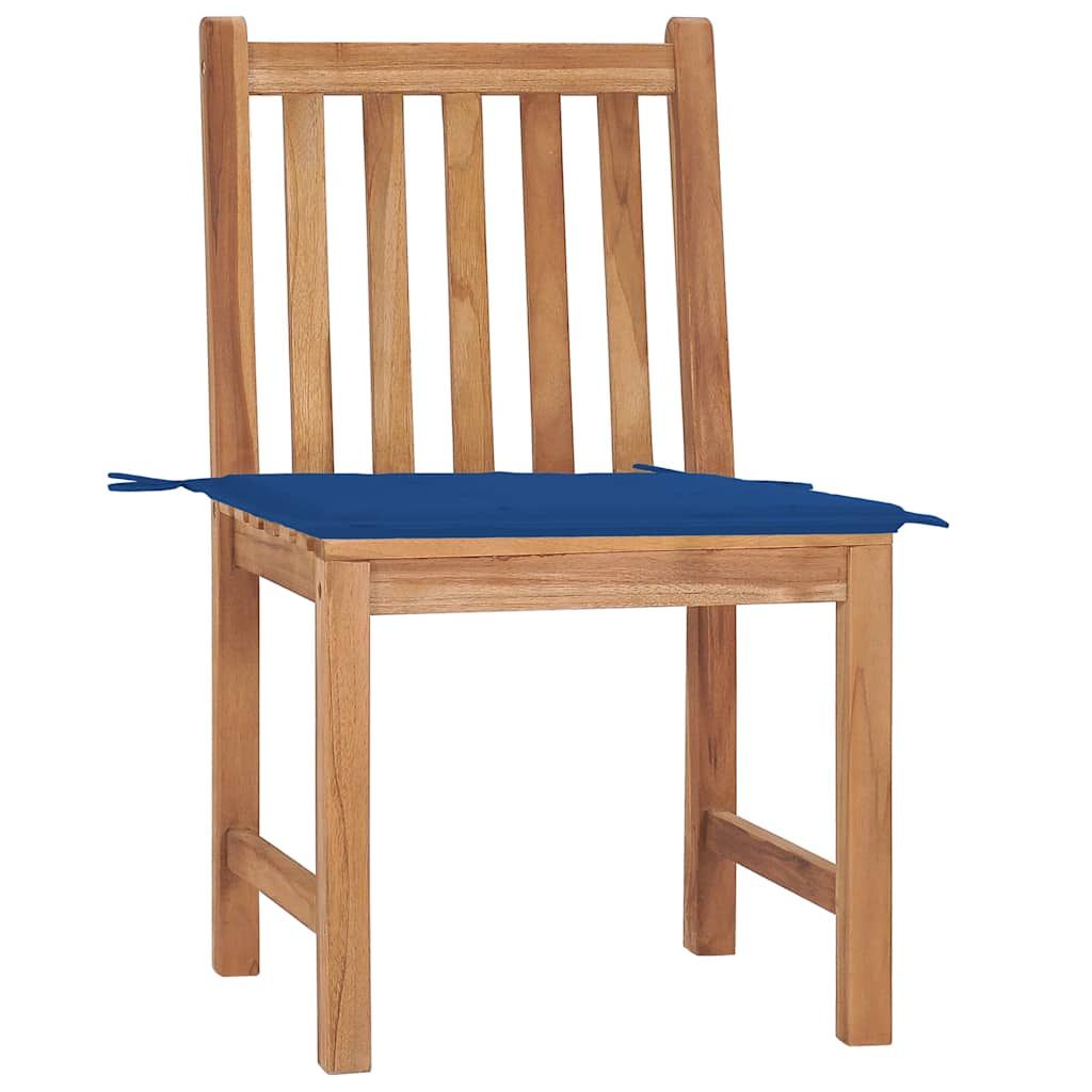 Sedie da Giardino 2 pz con Cuscini in Legno Massello di Teak vidaXL