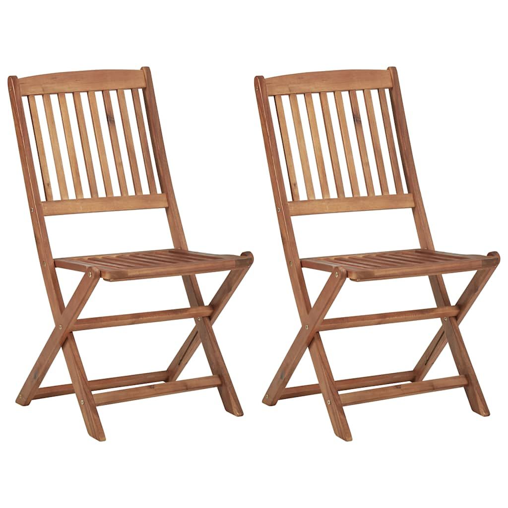 Sedie da Giardino Pieghevoli 2 pz con Cuscini Massello Acacia vidaXL