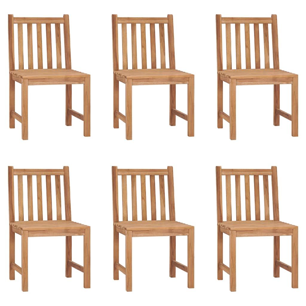 Sedie da Giardino 6 pz con Cuscini in Legno Massello di Teak vidaXL