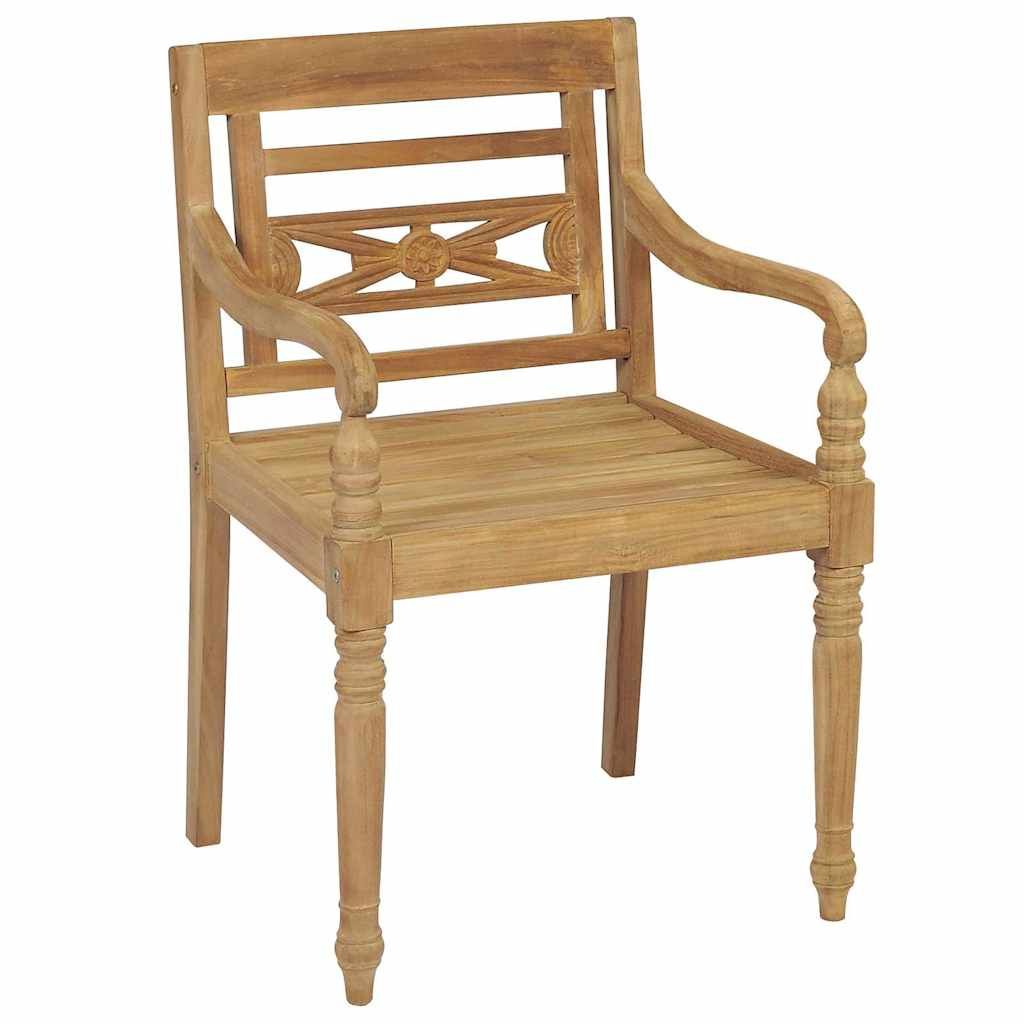 Sedie Batavia 6 pz in Legno Massello di Teak vidaXL