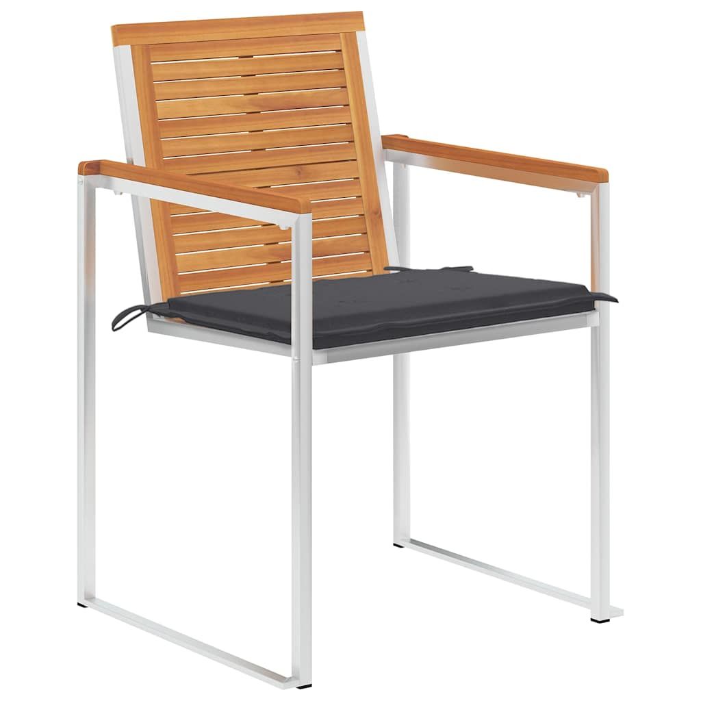 Sedie da Giardino con Cuscini 8 pz in Legno Massello di Acacia vidaXL