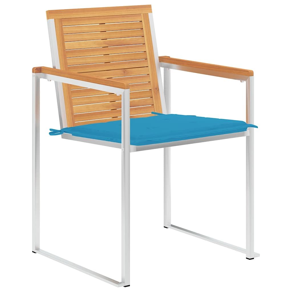 Sedie da Giardino con Cuscini 6 pz in Legno Massello di Teak vidaXL