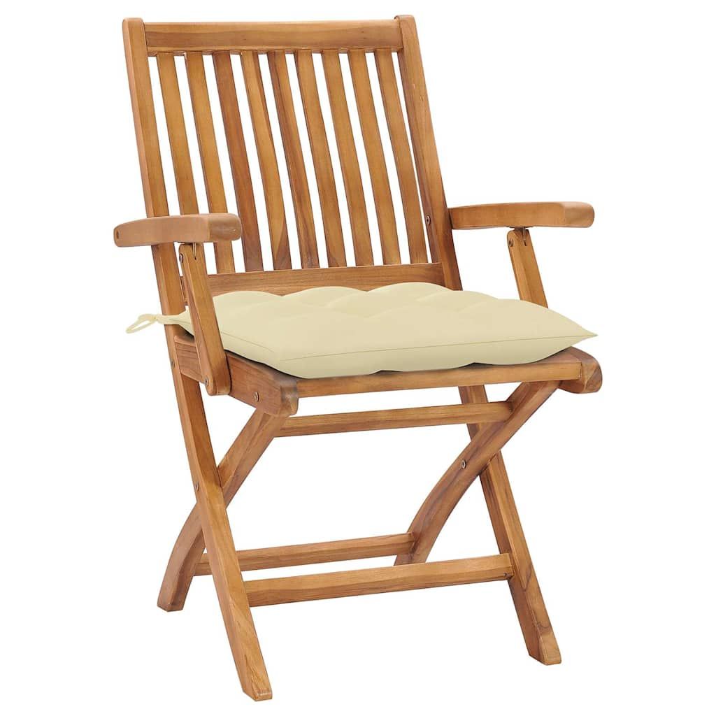 Sedie da Giardino Pieghevoli con Cuscini 6 pz Massello di Teak vidaXL