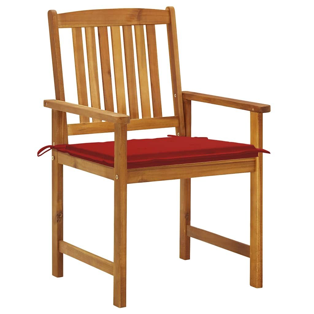 Sedie da Giardino con Cuscini 8 pz in Legno Massello di Acacia vidaXL