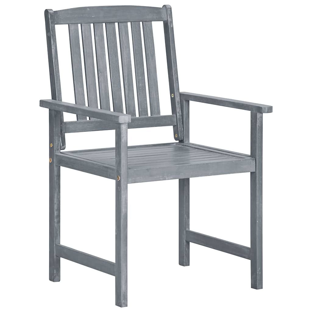 Sedie da Giardino 6 pz in Legno Massello di Acacia Grigio vidaXL