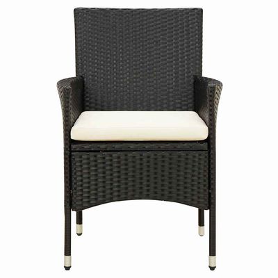 Sedie da Giardino 2 pz con Cuscini in Polyrattan Nere vidaXL