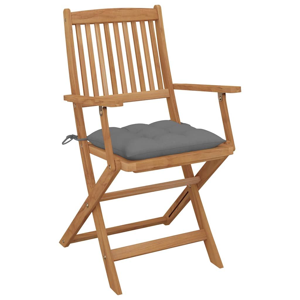 Sedie da Giardino Pieghevoli 8 pz con Cuscini Massello Acacia vidaXL