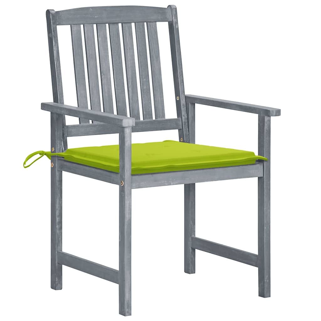 Sedie da Giardino con Cuscini 6 pz in Massello di Acacia Grigie vidaXL