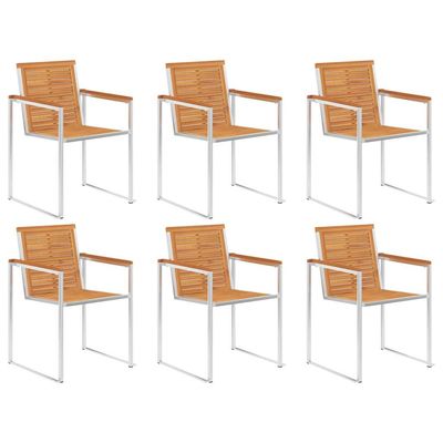 Sedie da Giardino con Cuscini 6 pz in Legno Massello di Acacia vidaXL