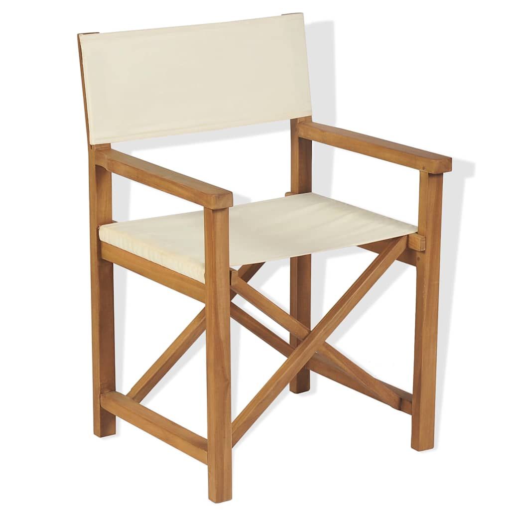Sedie da Regista 2 pz Pieghevoli in Legno Massello di Teak vidaXL