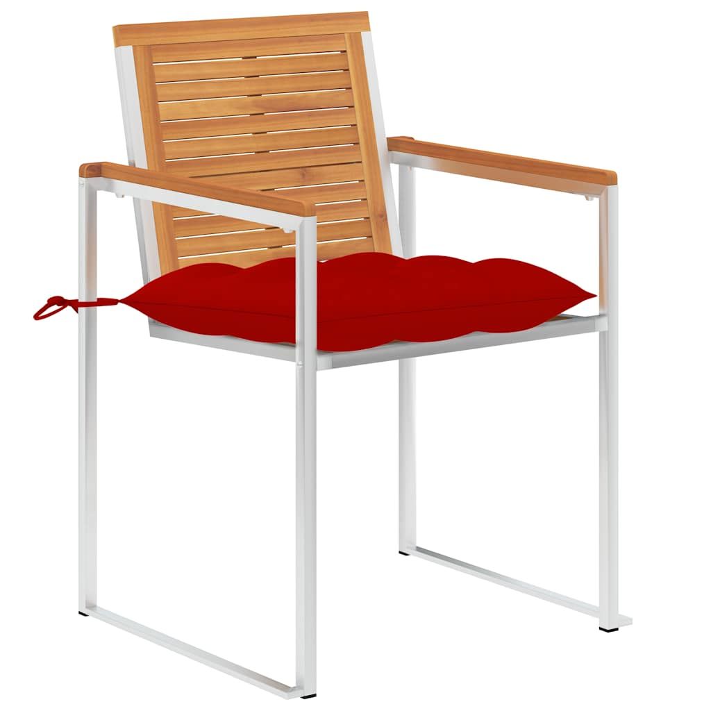 Sedie da Giardino 2 pz con Cuscini in Legno Acacia e Acciaio vidaXL