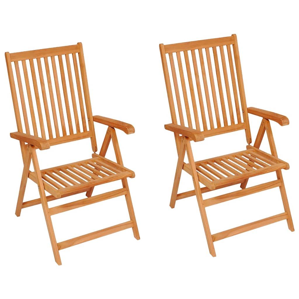 Sedie Giardino 2 pz con Cuscino Rosso a Quadri Massello di Teak vidaXL