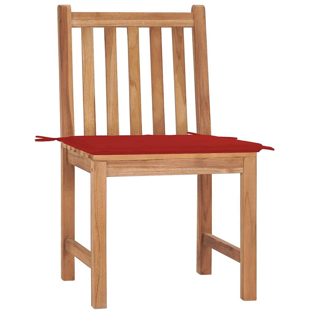 Sedie da Giardino 2 pz con Cuscini in Legno Massello di Teak vidaXL