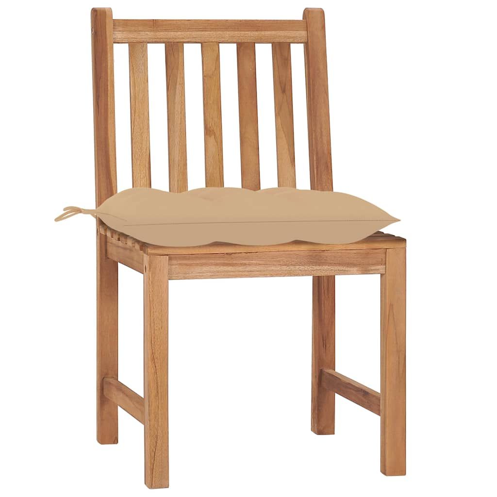 Sedie da Giardino 2 pz con Cuscini in Legno Massello di Teak vidaXL