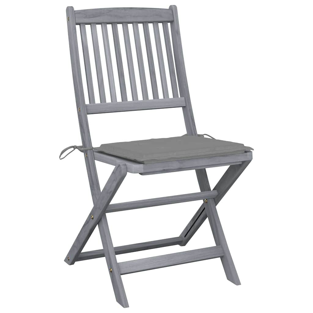 Sedie da Giardino Pieghevoli 6pz con Cuscini in Massello Acacia vidaXL