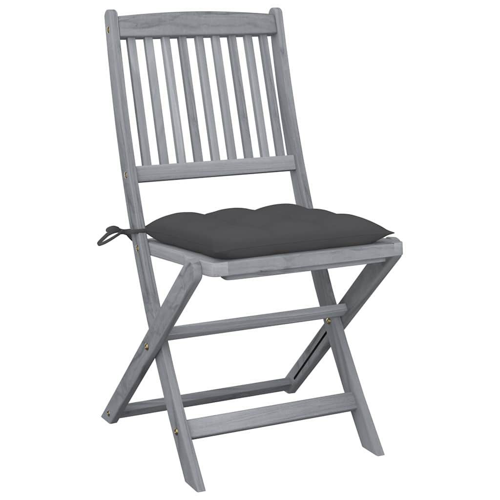 Sedie da Giardino Pieghevoli 6pz con Cuscini in Massello Acacia vidaXL