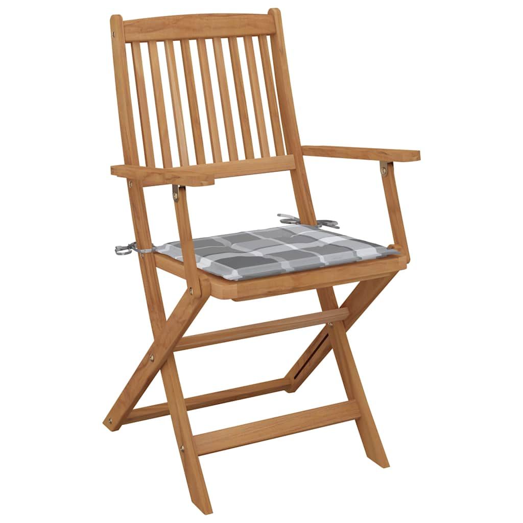 Sedie da Giardino Pieghevoli 6 pz con Cuscini Massello Acacia vidaXL