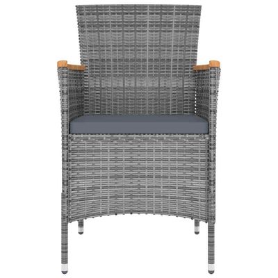 Sedie da Pranzo da Giardino 4 pz in Polyrattan Grigio vidaXL